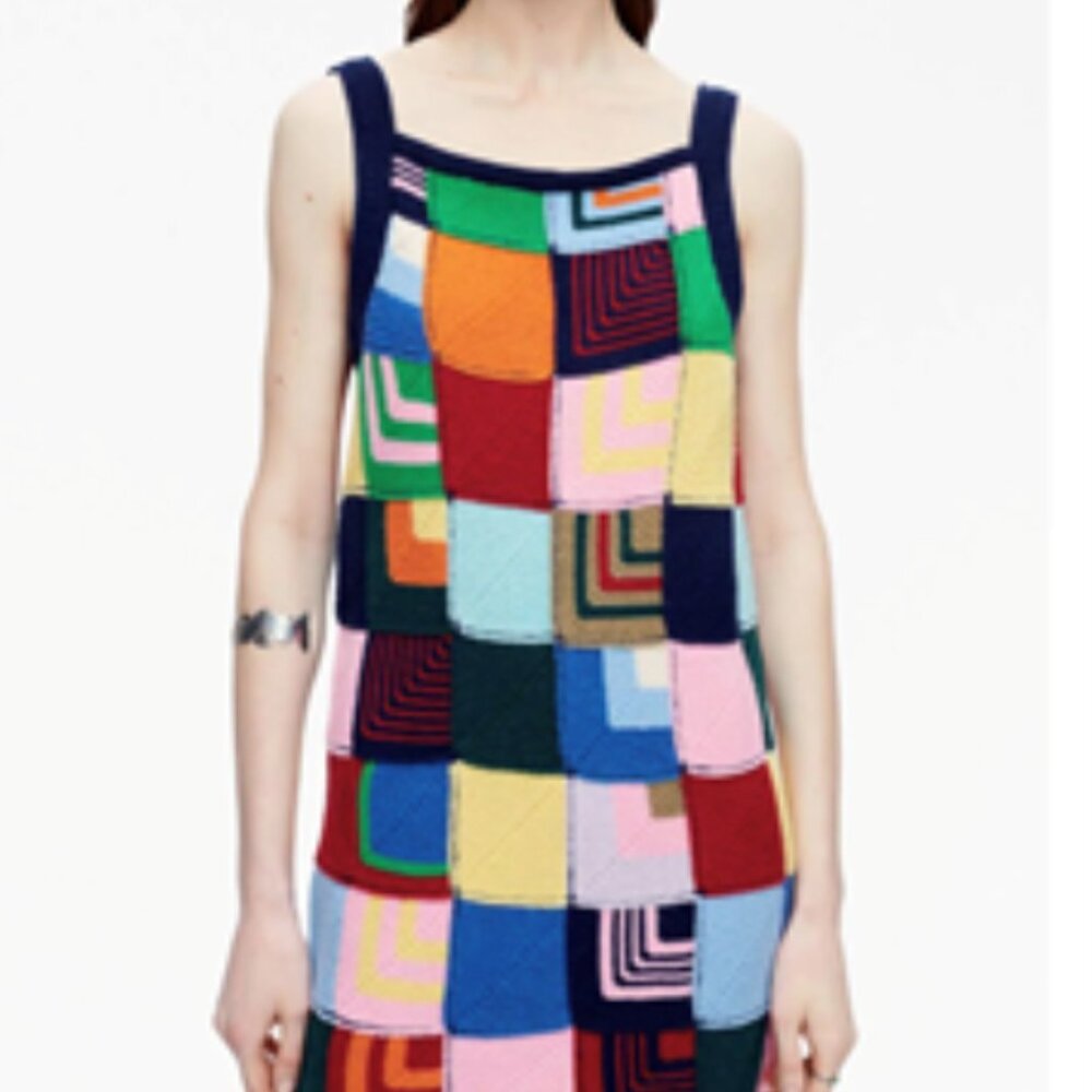 Re/Done Multicolor Patchwork Dress - image 6